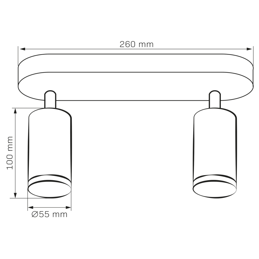 LED RGBW himmennettävä kylpyhuoneen kohdevalaisin TURYN 2xGU10/6W/230V 3000K IP44 musta + kaukosäädin