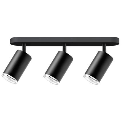 Himmennettävä LED RGBW kylpyhuoneen kohdevalaisin TURYN 3xGU10/4,8W/230V 3000K IP44 musta + kaukosäädin
