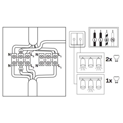 Himmennettävä LED RGBW kylpyhuoneen kohdevalaisin TURYN 3xGU10/4,8W/230V 3000K IP44 musta + kaukosäädin