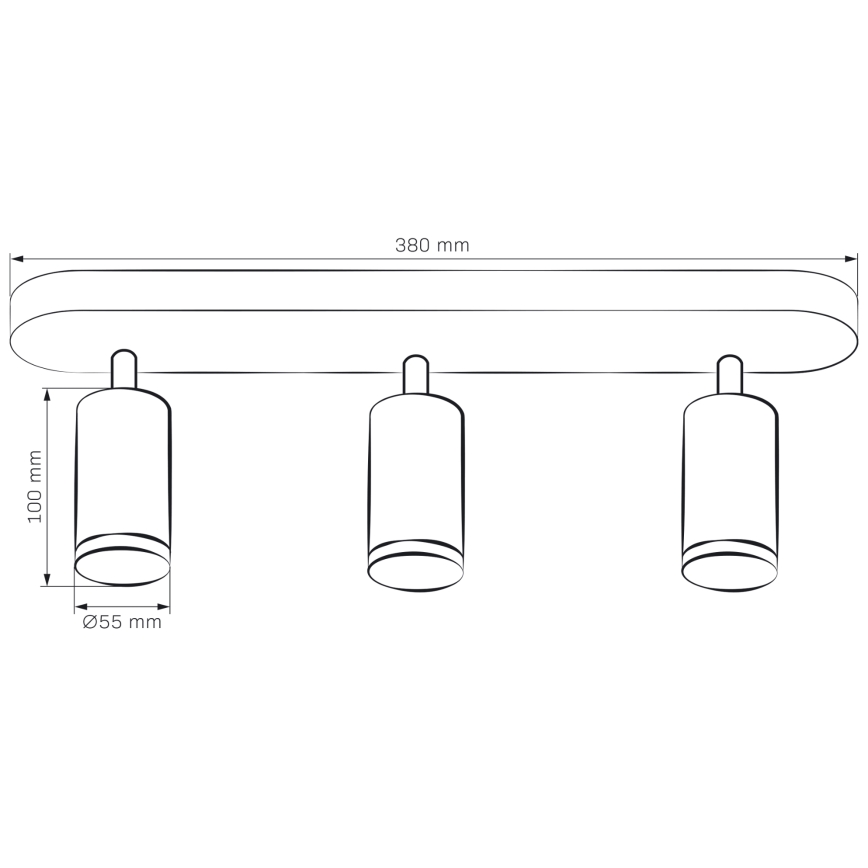 Himmennettävä LED RGBW kylpyhuoneen kohdevalaisin TURYN 3xGU10/6W/230V 3000K IP44 musta + kaukosäädin