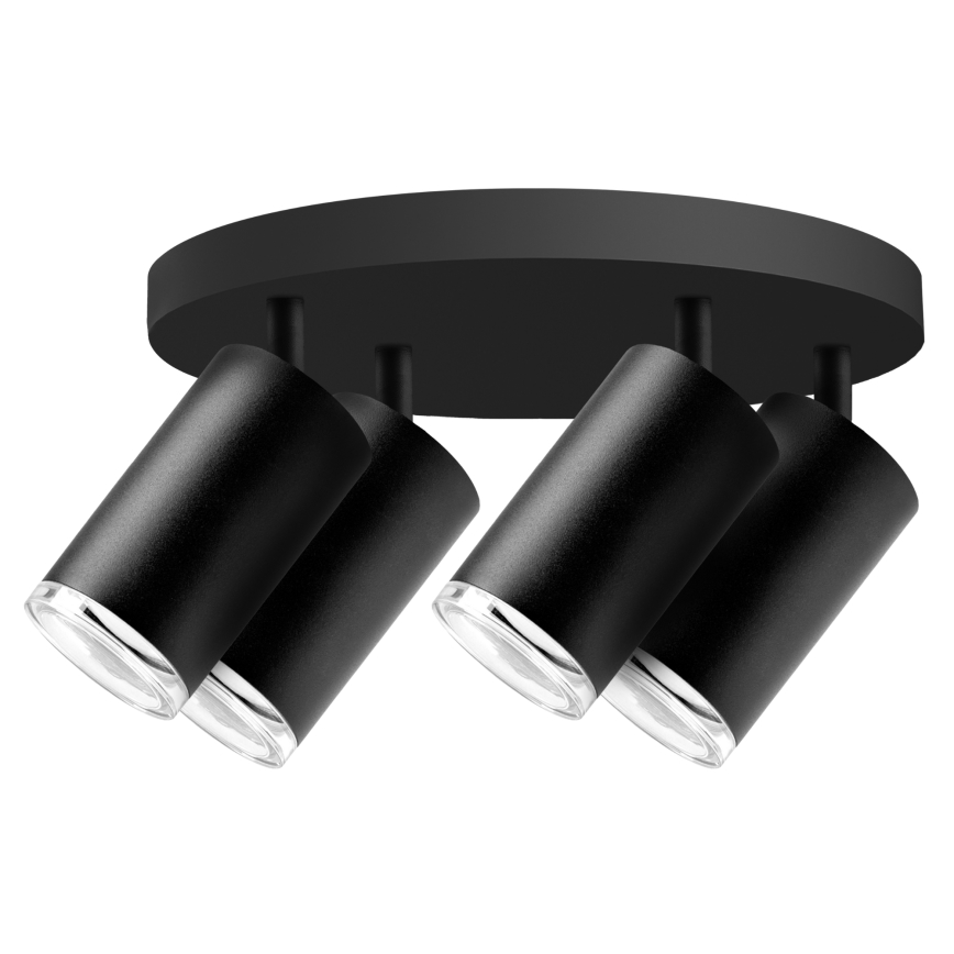 LED RGBW himmennettävä kylpyhuoneen spottivalaisin TURYN 4xGU10/4,8W/230V 3000K IP44 musta + kaukosäädin
