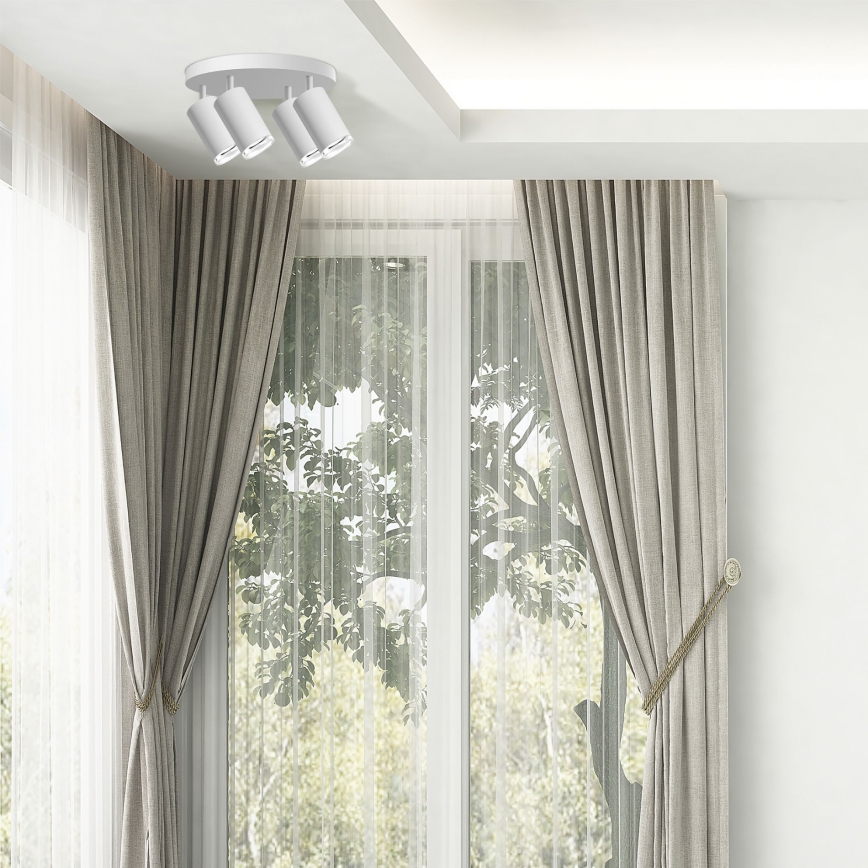 LED RGBW himmennettävä kylpyhuoneen kohdevalaisin TURYN 4xGU10/4,8W/230V 3000K IP44 valkoinen + kauko-ohjain