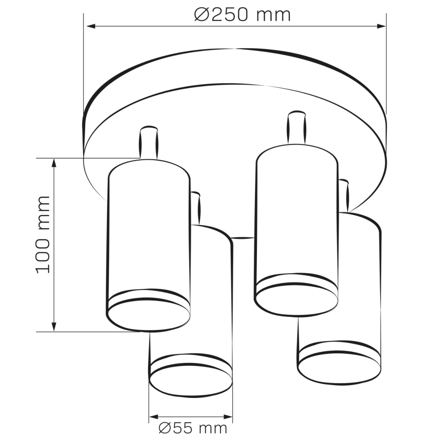 LED RGBW himmennettävä kylpyhuoneen kohdevalaisin TURYN 4xGU10/4,8W/230V 3000K IP44 valkoinen + kauko-ohjain