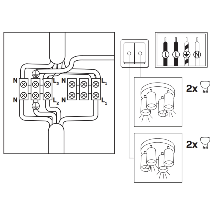 LED RGBW himmennettävä kylpyhuoneen kohdevalaisin TURYN 4xGU10/6,5W/230V 2700-6500K Wi-Fi IP44 valkoinen