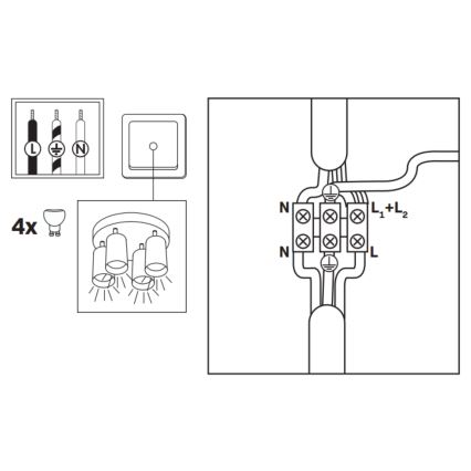 LED RGBW himmennettävä kylpyhuoneen kohdevalaisin TURYN 4xGU10/6,5W/230V 2700-6500K Wi-Fi IP44 valkoinen