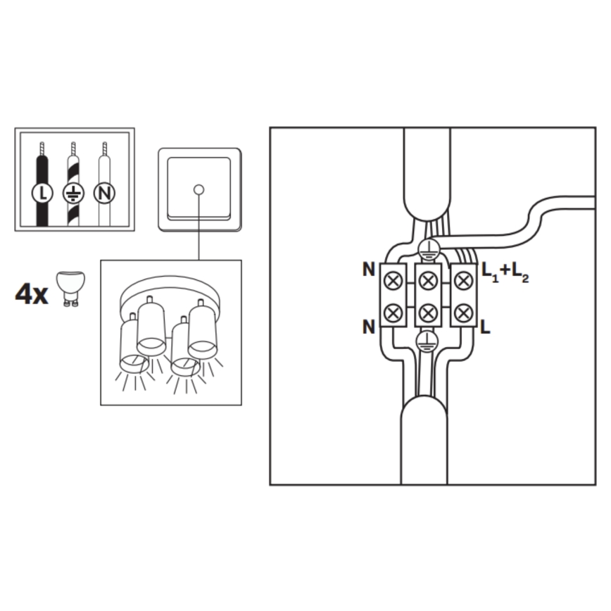 LED RGBW himmennettävä kylpyhuoneen kohdevalaisin TURYN 4xGU10/6,5W/230V 2700-6500K Wi-Fi IP44 valkoinen