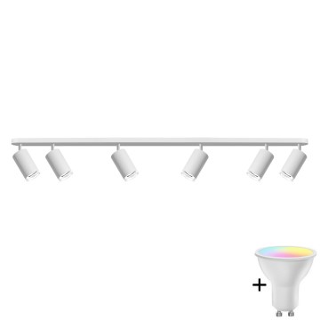LED RGBW himmennettävä kylpyhuoneen kohdevalaisin TURYN 6xGU10/6,5W/230V 2700-6500K Wi-Fi IP44 valkoinen