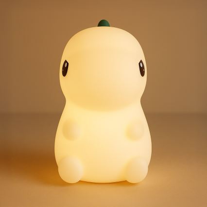 LED RGBW himmennettävä ladattava kosketustoiminen lasten yövalo DINO LED/1W/5V 1200 mAh