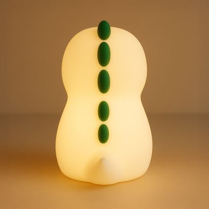 LED RGBW himmennettävä ladattava kosketustoiminen lasten yövalo DINO LED/1W/5V 1200 mAh