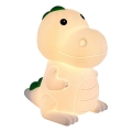 LED RGBW himmennettävä ladattava lasten yövalo LED/2,5W/5V 3000K 1200 mAh dinosaurus