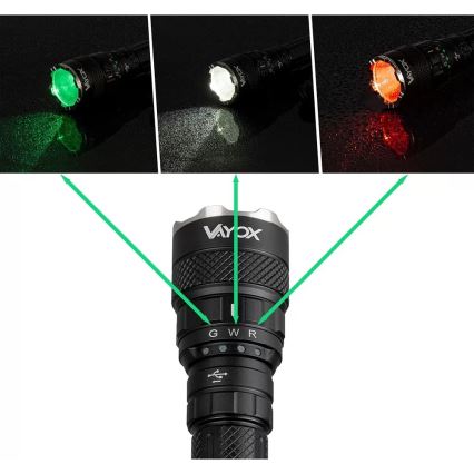 LED RGBW himmennettävä ladattava taskulamppu LED/15W/5V IP66 1500 lm 2000 mAh