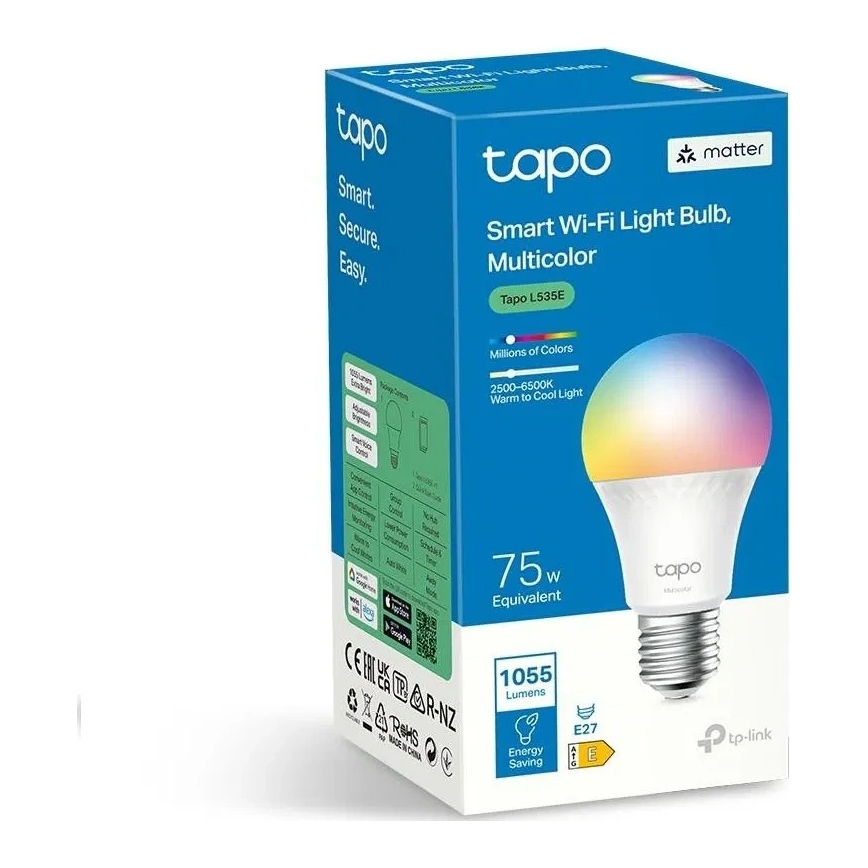LED RGBW himmennettävä lamppu A60 E27/8,6W/230V 2500-6500K Wi-Fi - TP-Link