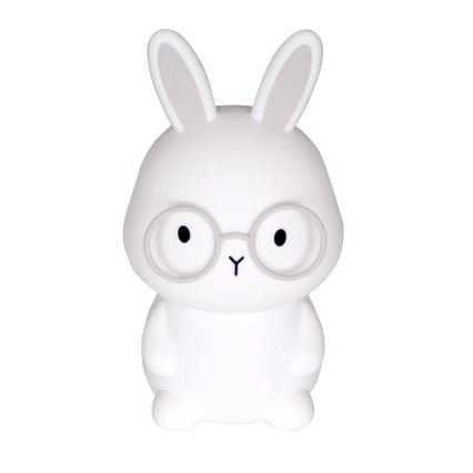 LED RGBW Himmennettävä lasten kosketus lamppu FLORKA LED/1W/5V USB 1200 mAh pupu valkoinen/harmaa