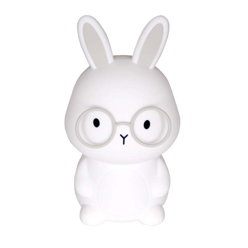 LED RGBW Himmennettävä lasten kosketus lamppu FLORKA LED/1W/5V USB 1200 mAh pupu valkoinen/harmaa