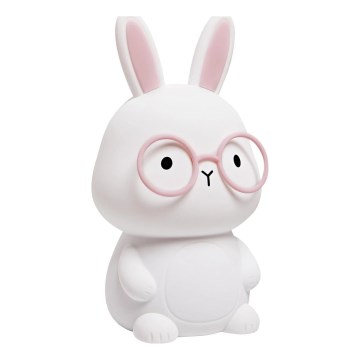 LED RGBW Himmennettävä lasten kosketus lamppu FLORKA LED/1W/5V USB 1200 mAh pupu valkoinen/vaaleanpunainen