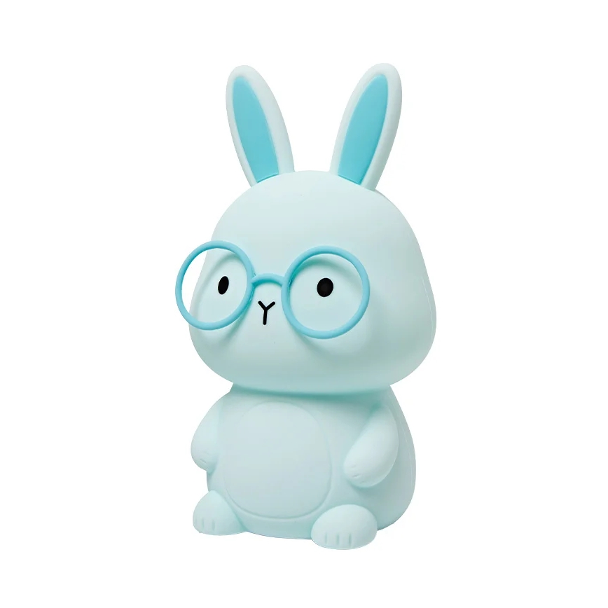 LED RGBW Himmennettävä lasten kosketus lamppu FLORKA LED/1W/5V USB 1200 mAh pupu sininen