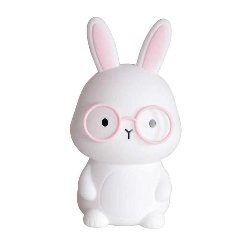 LED RGBW Himmennettävä lasten kosketus lamppu FLORKA LED/1W/5V USB 1200 mAh pupu valkoinen/vaaleanpunainen