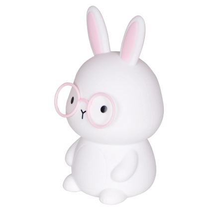 LED RGBW Himmennettävä lasten kosketus lamppu FLORKA LED/1W/5V USB 1200 mAh pupu valkoinen/vaaleanpunainen