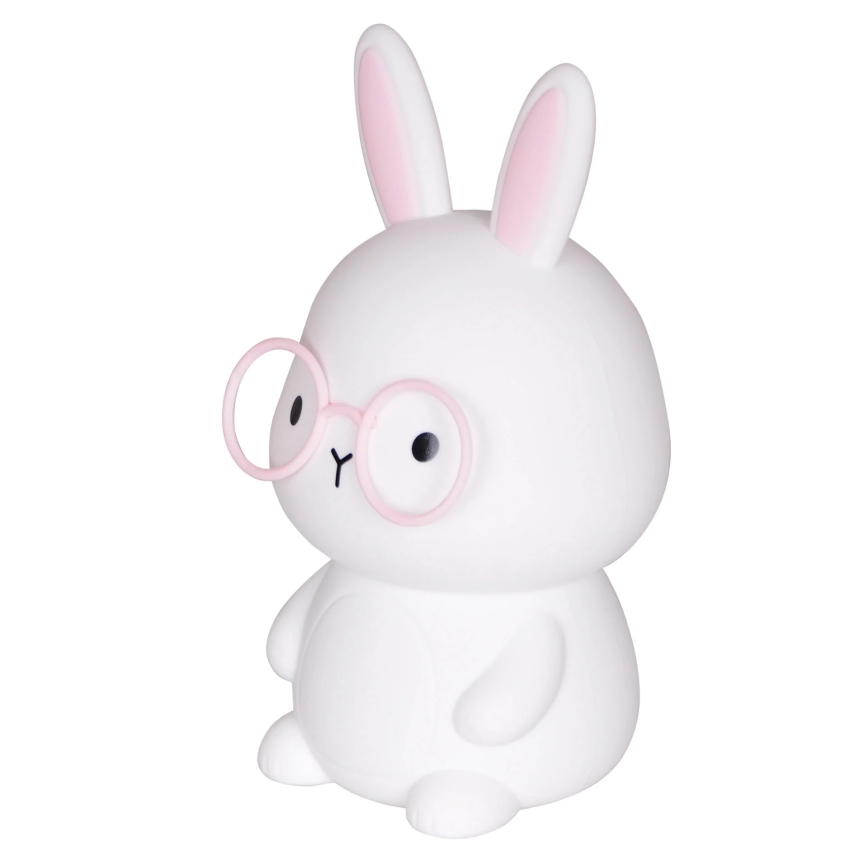 LED RGBW Himmennettävä lasten kosketus lamppu FLORKA LED/1W/5V USB 1200 mAh pupu valkoinen/vaaleanpunainen