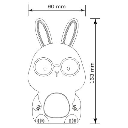 LED RGBW Himmennettävä lasten kosketus lamppu FLORKA LED/1W/5V USB 1200 mAh pupu valkoinen/vaaleanpunainen