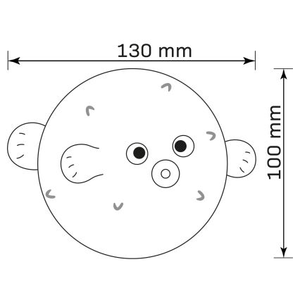 LED RGBW Himmennettävä lasten kosketus lamppu HELA LED/1W/5V USB 1200 mAh kala vaaleanpunainen