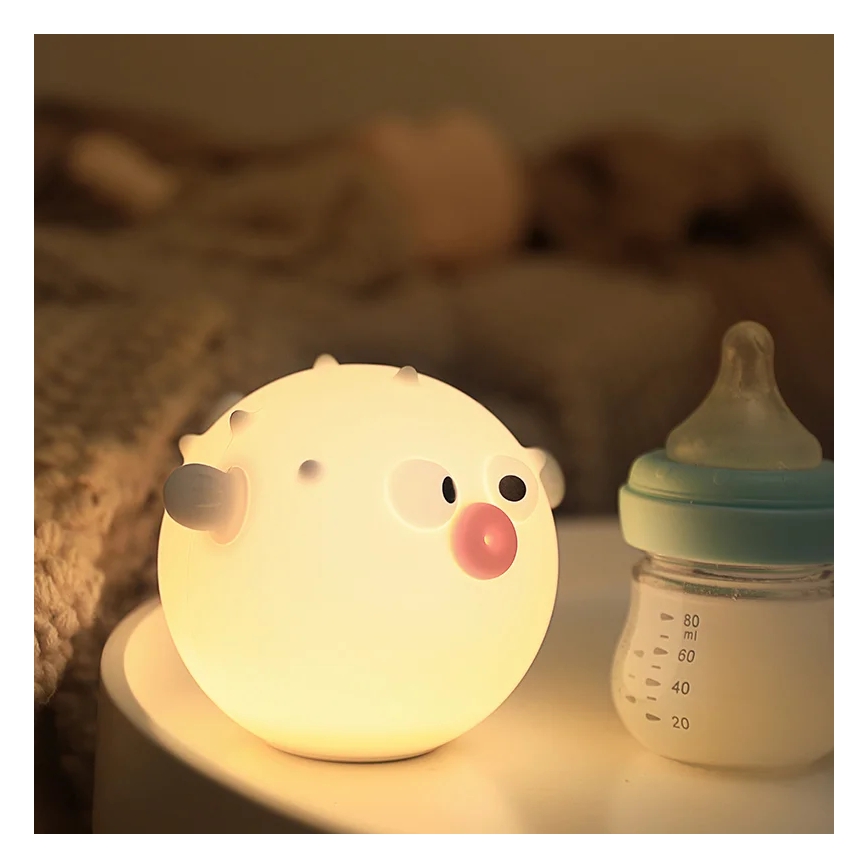 LED RGBW Himmennettävä lasten kosketus lamppu HELI LED/1W/5V USB 1200 mAh kala sininen