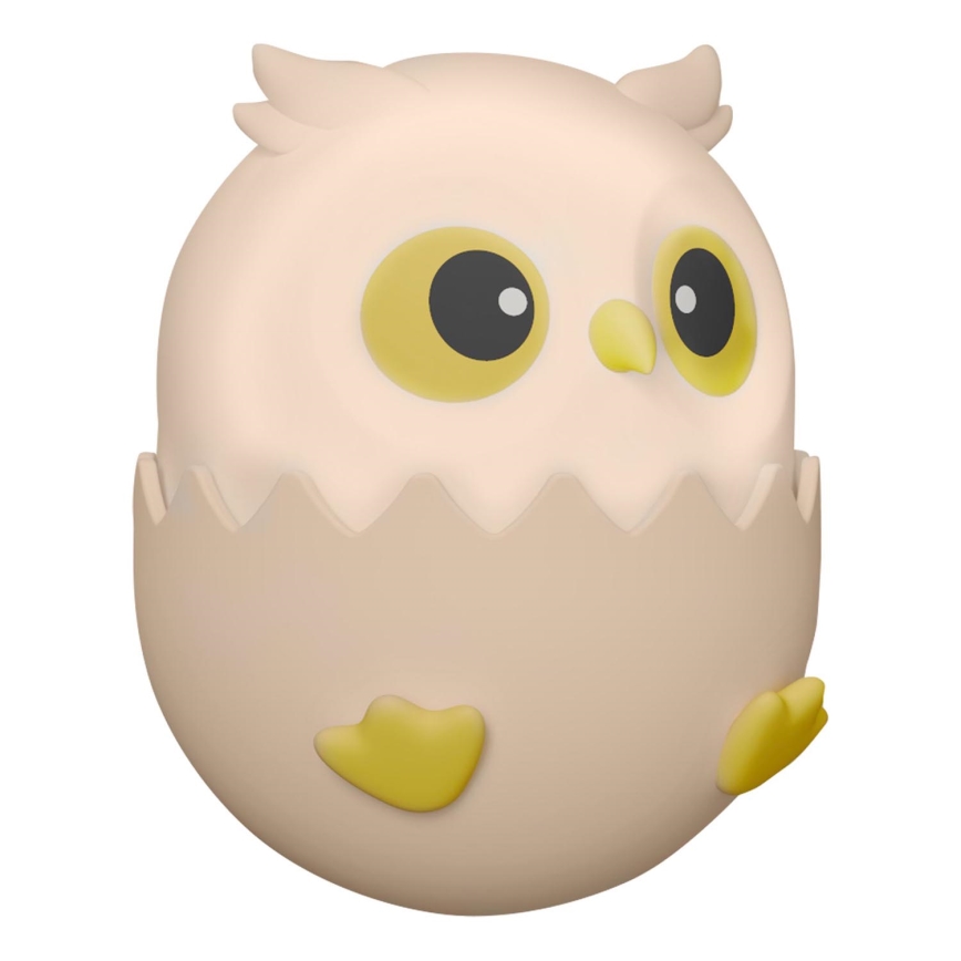 LED RGBW Himmennettävä lasten kosketus lamppu OWL LED/1W/5V USB 1200 mAh pöllö vaaleanpunainen