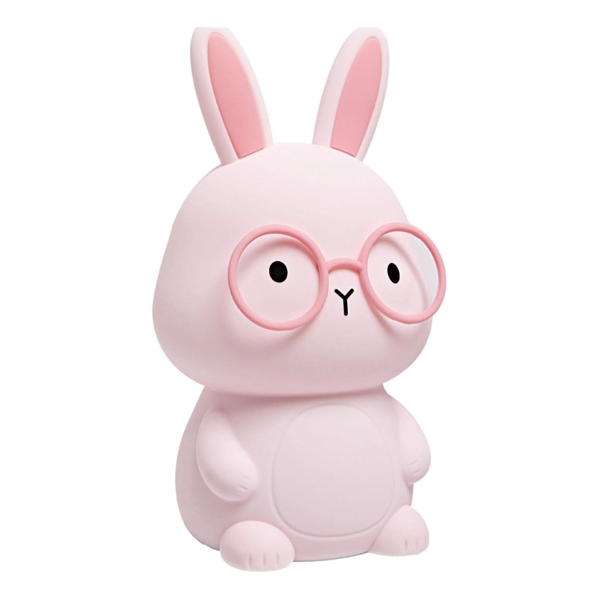 LED RGBW himmennettävä lasten kosketuslamppu FLORKA LED/1W/5V USB 1200 mAh pupu vaaleanpunainen