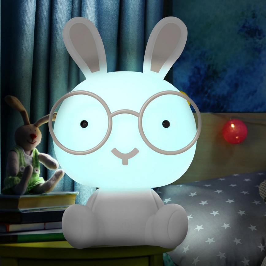 LED RGBW himmennettävä lasten yöpöytälamppu LED/2,5W/230V valkoinen pupu