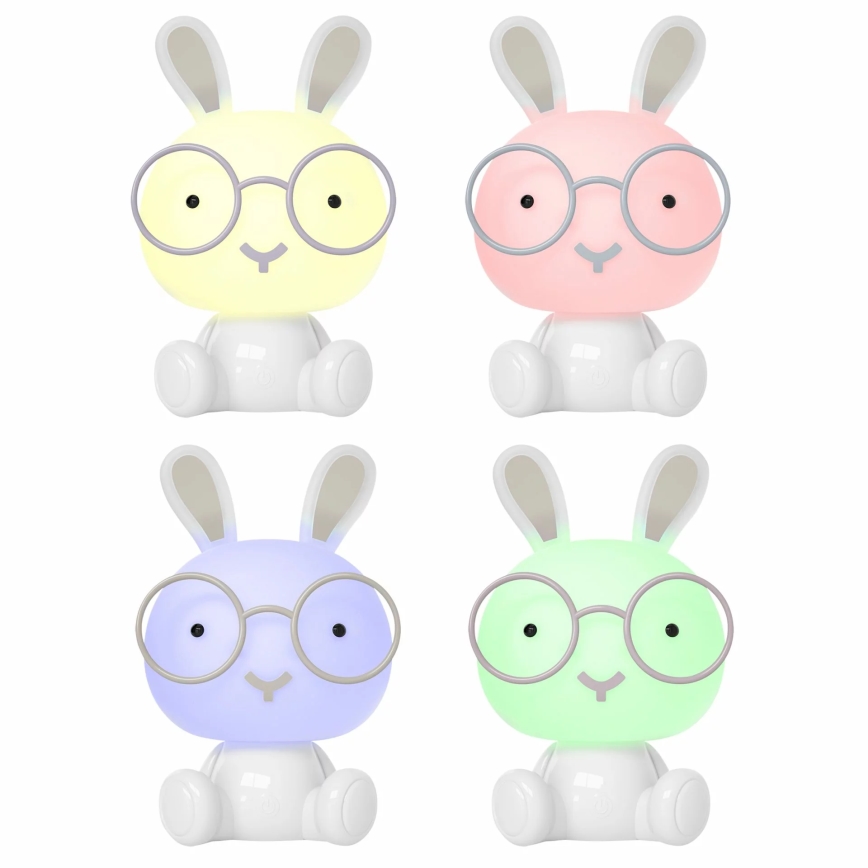 LED RGBW himmennettävä lasten yöpöytälamppu LED/2,5W/230V valkoinen pupu