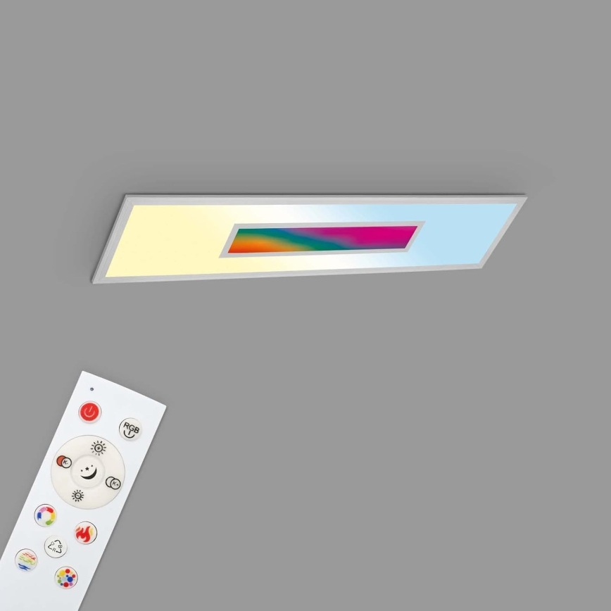 LED RGBW himmennettävä paneelivalaisin LED/20W/230V 3000-6500K 25x100 cm hopea + kaukosäädin