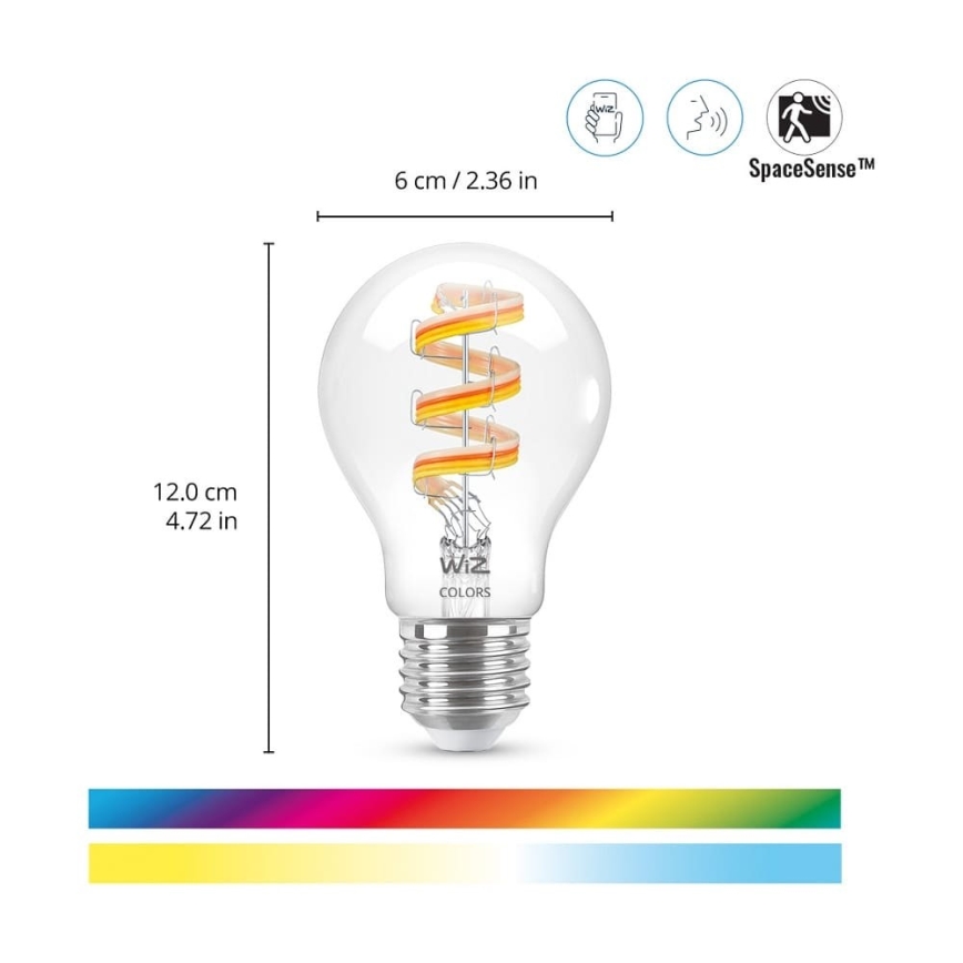 LED RGBW Himmennettävä polttimo A60 E27/6,3W/230V 2200-6500K Wi-Fi - WiZ