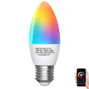 LED RGBW Himmennettävä polttimo C37 E27/5W/230V 3000-6500K Wi-Fi - Aigostar