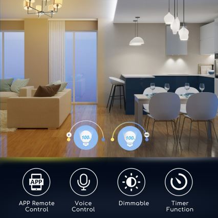 LED RGBW Himmennettävä polttimo C37 E27/5W/230V 3000-6500K Wi-Fi - Aigostar