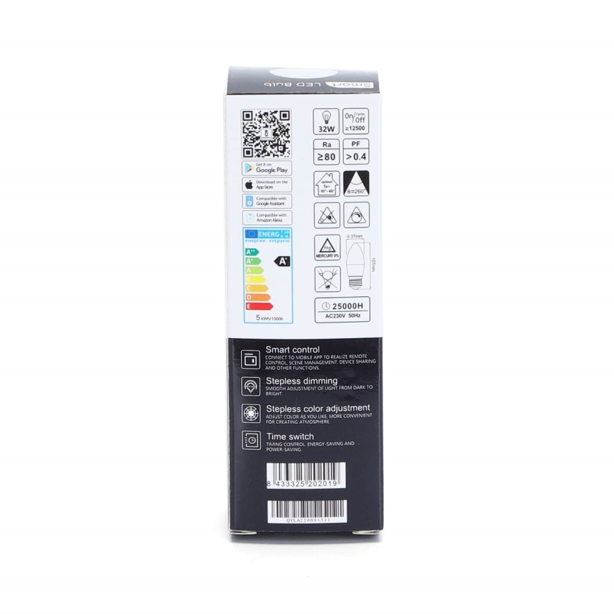 LED RGBW Himmennettävä polttimo C37 E27/5W/230V 3000-6500K Wi-Fi - Aigostar