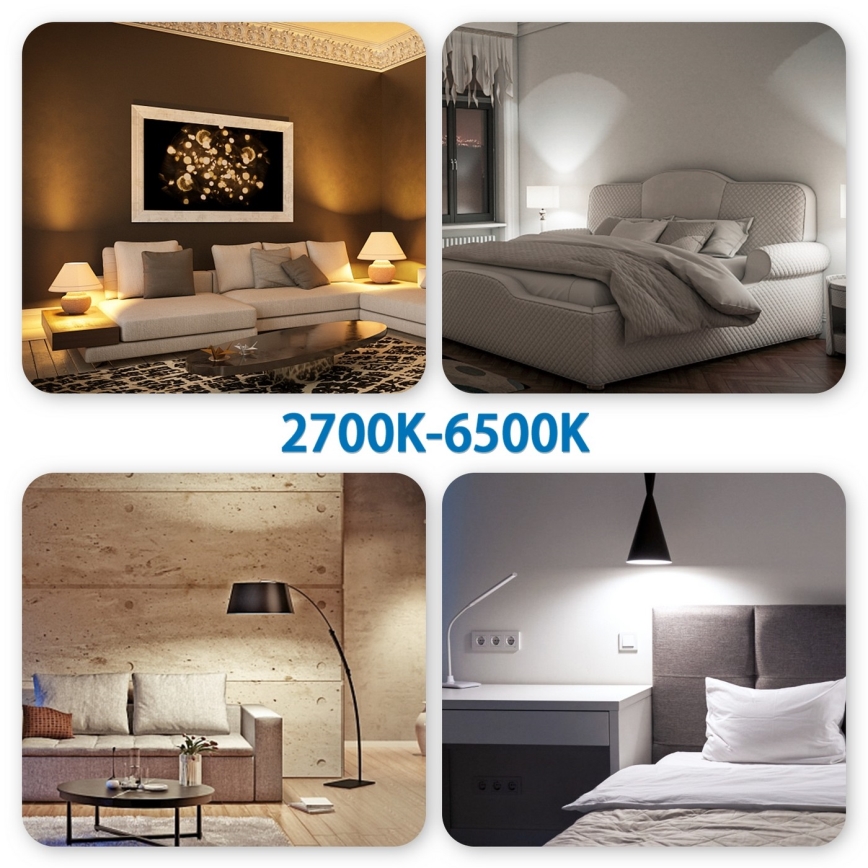 LED RGBW Himmennettävä polttimo G45 E27/6,5W/230V 2700-6500K Wi-Fi - Aigostar