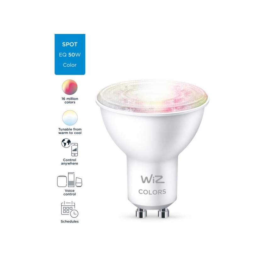 LED RGBW Himmennettävä polttimo PAR16 GU10/4,7W/230V 2200-6500K CRI 90 Wi-Fi - WiZ