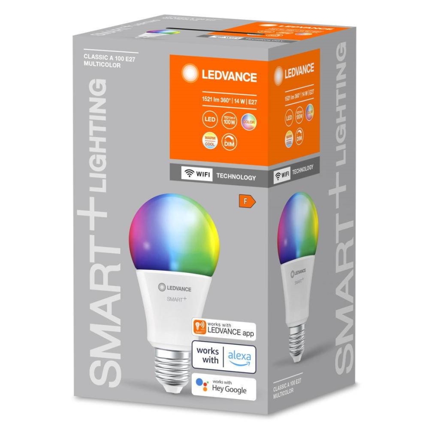 LED RGBW Himmennettävä polttimo SMART+ E27/14W/230V 2700-6500K Wi-Fi - Ledvance