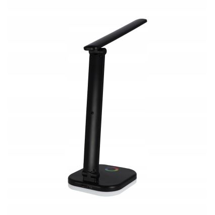 LED RGBW-himmennettävä pöytälamppu langattomalla latauksella LED/7W/5V USB musta