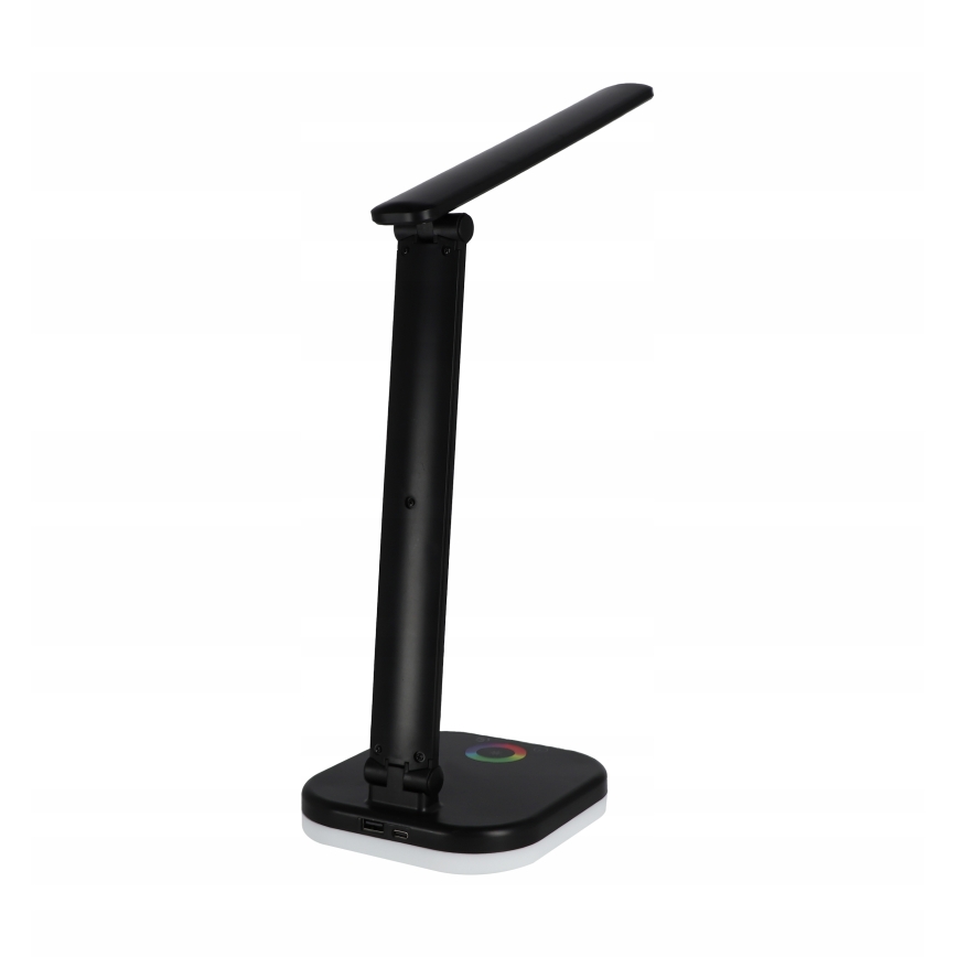 LED RGBW-himmennettävä pöytälamppu langattomalla latauksella LED/7W/5V USB musta
