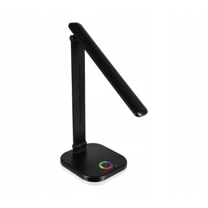 LED RGBW-himmennettävä pöytälamppu langattomalla latauksella LED/7W/5V USB musta
