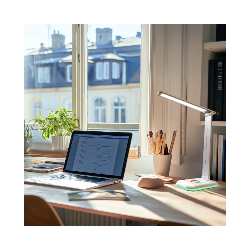 LED RGBW Himmennettävä pöytävalaisin NOBLITE LED/7W/5V 3000/4000/6500K valkoinen