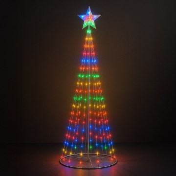 LED RGBW himmennettävä ulkokäyttöinen joulukoriste LED/4W/230V 180 cm IP44 joulukuusi + kaukosäädin