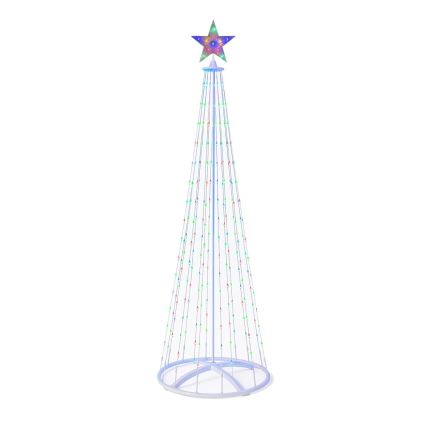 LED RGBW himmennettävä ulkokäyttöinen joulukoriste LED/4W/230V 180 cm IP44 joulukuusi + kaukosäädin