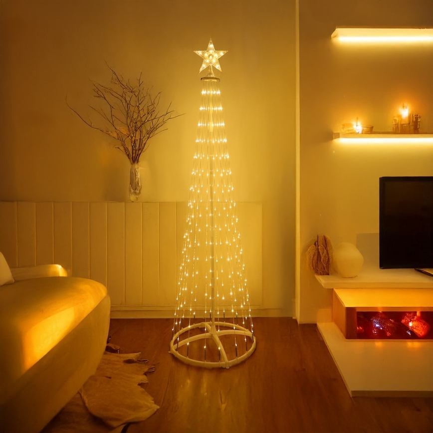 LED RGBW himmennettävä ulkokäyttöinen joulukoriste LED/4W/230V 180 cm IP44 joulukuusi + kaukosäädin