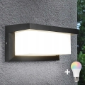 LED RGBW himmennettävä ulkoseinävalaisin NEELY 1xE27/9W/230V 2700-6500K IP54 Wi-Fi antrasiitti