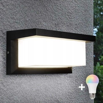 LED RGBW himmennettävä ulkoseinävalaisin NEELY 1xE27/9W/230V 2700-6500K IP54 Wi-Fi musta