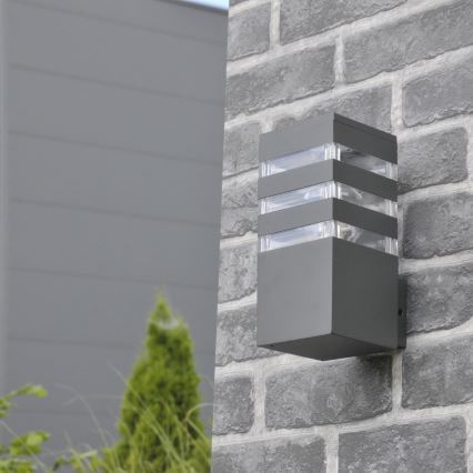 LED RGBW himmennettävä ulkoseinävalaisin TEKSAS 1xE27/12W/230V 2700-6500K Wi-Fi IP44 antrasiitti