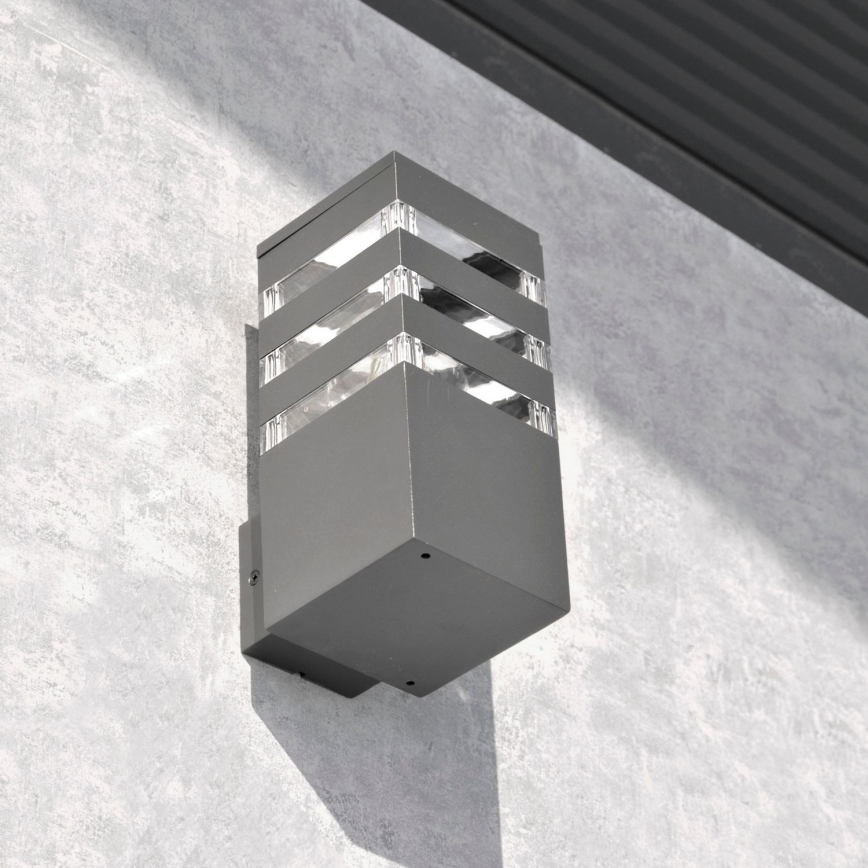 LED RGBW himmennettävä ulkoseinävalaisin TEKSAS 1xE27/9W/230V 2700-6500K Wi-Fi IP44 antrasiitti