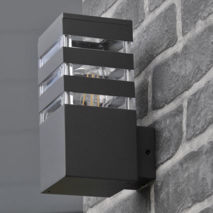 LED RGBW himmennettävä ulkoseinävalaisin TEKSAS 1xE27/9W/230V 2700-6500K Wi-Fi IP44 antrasiitti